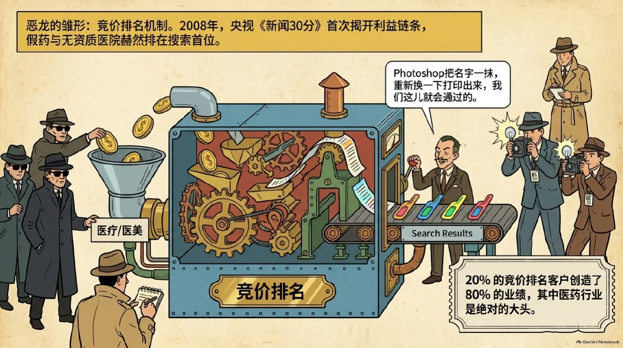 本集漫画幻灯片：竞价排名风波与早期信任危机相关内容
