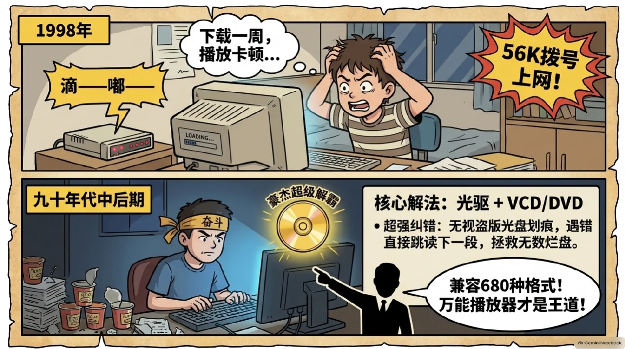 本集漫画幻灯片:光盘与播放器时代:我们在电脑上怎么看视频相关内容