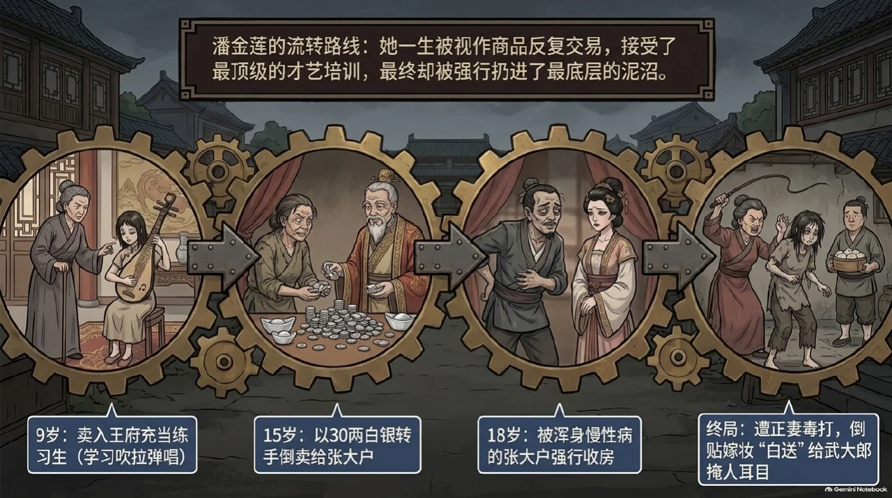 本集漫画幻灯片：底层女性的悲歌：被辗转抵押交易的潘金莲相关内容