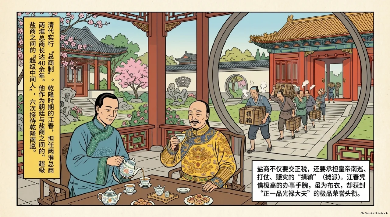 本集漫画幻灯片:总商机制运作与乾隆南巡的资本消耗相关内容