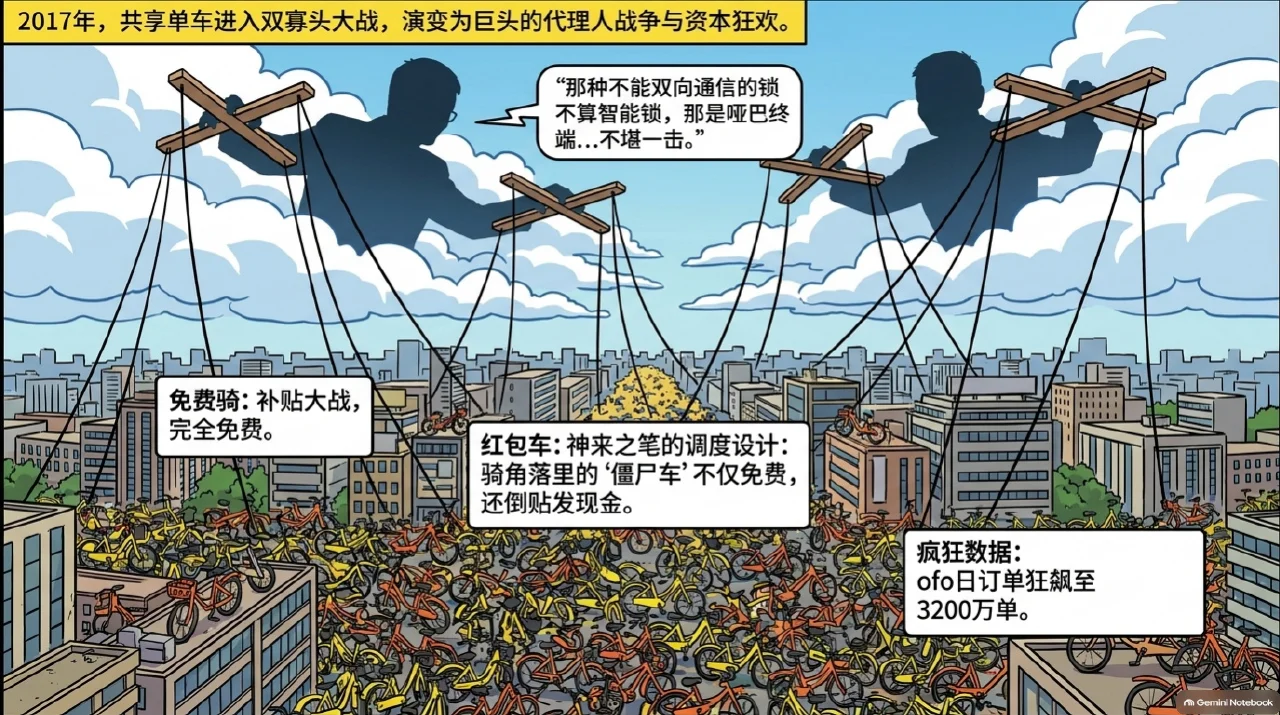 本集漫画幻灯片:校园的ofo,进入城市后遇到不同环境相关内容