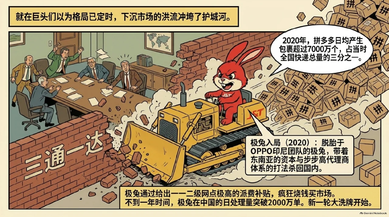 本集漫画幻灯片：资本借壳上市与极兔入局价格战相关内容
